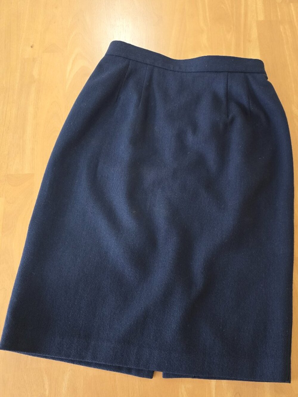 Worthington Women's Wool Pencil Skirt Lined Elastic Waist *As Is* Navy Size 12